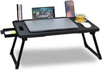 ThePlatinum Foldable multipurpose Table Wood Portable Laptop Table  (Finish Color - Black, Pre Assembled)