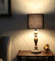 tu casa Wooden Table Lamps with Black Cotton Shade for Home Décor, Bedrooms, Living Room, Gifting, Diwali Decoration, Dining Space, Study Room, Restaurants (Height: - 16") - Bulb not Included