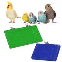 Sage Square Sand Platform Made of Natural Wood, Combo of Two (6 * 4.5 & 9 * 4.5 inches) Rectangle Shaped Perch Stand, Cage Accessories, Gym, Playful Toy, Suitable for Birds, Parrots, Budgies