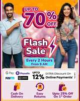 Meesho - First Sunday  Maha Sale - Up to 70% Off + Extra 12% Off on Online Payments 