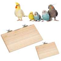 Sage Square Wooden Stand Platform Made of Natural Wood Combo of Two (3 * 4.5 & 9 * 4.5 inches) Rectangle Shaped Perch Stand, Cage Accessories, Gym, Playful Toy, Suitable for Birds, Parrots, Budgies