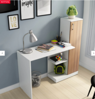 Troy Writing Table in White & Oak Finish