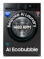 Samsung 9 kg, 5 star, AI EcoBubble, Super Speed, Wi-Fi, Hygiene Steam with Inbuilt Heater, Digital Inverter, Fully-Automatic Front Load Washing Machine (WW90DG5U24AXTL, Inox)