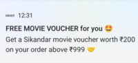 Blinkit - FREE Sikandar movie voucher worth ₹200 on your order above ₹999