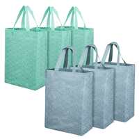 Kuber Industries Unisex-Adult Shopping Handbag | Grocery Shopping Bag | Reusable Shopping Bags | Vegetable Bag | Eye-Print Carry Bag | Pack of 6 | Multicolor