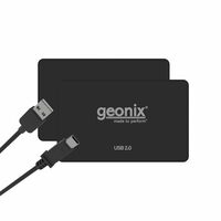 GEONIX 2.5 Inch SSD Enclosure | Tool Free Installation | Supports Upto 6TB Storage | USB Cable | Compatible with Laptop, PC (Black)