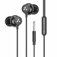 Ambrane Stringz 38 Wired Headphones with Mic,Tangle Free Cable, Comfort in Ear Fit, 3.5mm Jack (Black), Normal