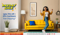 Pepperfry PAYDAY Sale - Upto 75% off + 20% cashback + Extra Rs.3500 on ICICI Bank Cards