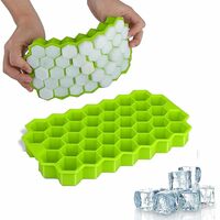 Stewit Ice Cube Tray Silicone for Freezer Honeycomb 37 Cavity Ice Cube Mould Flexible Tray for Freezer, Chocolate Cake Maker, Ice Trays for Chilled Drinks, Reusable (Pack of 1)
