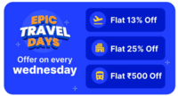 Flipkart Epic Travel Days (Till 30 Apr) - Flat 13% off on Flights & Flat 25% off on Hotels & Bus