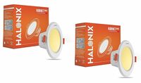 Halonix Kornet 5.5-Watt Junction Box LED Downlighter| Cut Out- 3 inch | Dia-4.3 inch | Surge Protection - Upto 4 KV (Pack of 2, Warm White Yellow Light)