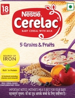 Nestle Cerelac 5 Grains & Fruits From 18 to 24 Months Cereal (300 g, 18+ Months)