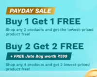 Pilgrim PayDay Sale Buy 1 Get 1 Free | Buy 2 Get 2 Free + Free Jute Bag worth 599