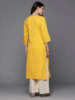 INDO ERA Women Polyester Printed Straight Ethnic Regular Kurta