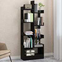 Callas Multipurpose Book Case Storage Unit Display Organizer Books Organiser Shelf | BR-12-Black (L 47 x W 20.8 x H 141 cm)