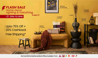 Pepperfry Home Flash Sale (2pm-8pm) - Upto 75% OFF + 20% Cashback on your Purchase + Free Shipping