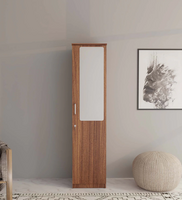 Monte 1 Door Wardrobe in Leon Teak Finish with mirror