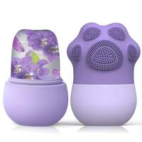 SkinSide Ice Roller for Face with Scrubber | Ice Roller for Face | Ice Cube Roller for Glowing Skin & Puffy Eyes for Men & Women | Reusable & Unbreakable (Purple)