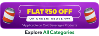 Zepto : Flat ₹50 off on orders above ₹99 Applicable on Cold Beverage Products (account specific)