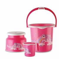 Cello - Kidzbee Unicorn Splash Bathroom Set - Pink, Set of 3