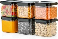 Pack of 6 Plastic Grocery Container - 500 ml SARAZA Black