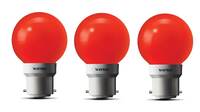 wipro Safe Light N10006 B22 0.5-Watt LED Night Lamp (Red, Pack of 3)