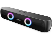  pTron Newly Launched Fusion Beam V2 16W Bluetooth Soundbar Speaker, Stereo Sound, RGB Lights, Metal Grill, Soundbar for Phone/TV/Laptop/Tablets, BT5.3/Aux/TF Card/USB Playback & TWS Pairing (Black) 