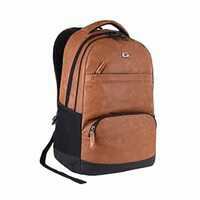 Gear Vintage2 28L Medium Faux Leather Water Resistant Anti Theft Laptop Backpack/Office Backpack for Men/Women (Tan) 
