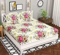 Soft Breathable Wrinklefree Floral Printed Double Bedsheets with 2 Regular Size Pillow Covers