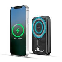 Kratos Legend Prime Mini Wireless Powerbank 10000mAh 15W Magnetic Wireless Fast Charging Smallest Power Bank with 22.5 Wired Output Compatible with iPhone 12 & Above & Other QI Enabled Devices(Black)


