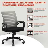 IAFA Diego Mid Back Ergonomic Office Chair Heavy Duty Black Metal Base 2 yr Warranty