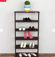 Nestor Open Shoe Rack in Flowery Wenge Finish