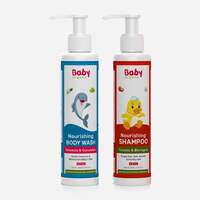Baby Organo Natural Bath Care Combo, Gentle Baby Wash (200ml) + Baby Shampoo (200ml)