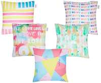 {Lowest} Amazon Brand - Solimo Rusey Polyester Printed Cushion Covers, Set of 5, 16 x 16 Inch