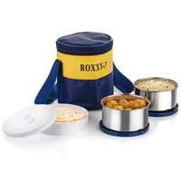 TOFEE Lunch Tiffin with 2 Stainless Steel Containers & 1 Plastic Dabba - Durable Tiffin Box Steel with Insulated Tiffin Bag for Office, Perfect for Men - Compact & Easy to Carry (Yellow)