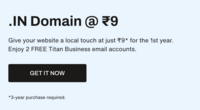 Bigrocks - Get .in domain for Rs.9 only