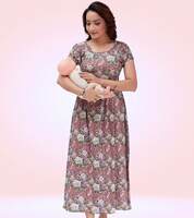 {Lowest} RITIJYA Feeding Kurtis for Women with Zip | Maternity Gown Pregnancy Dress in Poly Viscose for Nursing Mothers | Stylish & Comfortable | S to 4XL | Maternity Wear Feeding Dress Tops