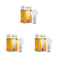 wipro Garnet 10W LED Bulb for Home & Office |Cool Day White (6500K) | B22 Base|220 degree Light coverage |4Kv Surge Protection |400V High Voltage Protection |Energy Efficient | Pack of 3