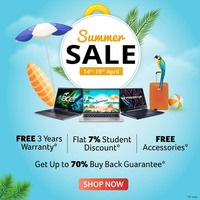 Acer Summer Sale : Free 3 Years Warranty* | Flat 7% Student Discount | Free Accessories*