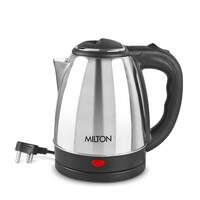 Milton Euroline Go Electro 2.0 Stainless Steel Electric Kettle, 1 Piece, 2 Litre, Silver, Power Indicator, 1350 Watts, Auto Cut-off, Detachable 360 Degree Connector, Boiler for Water, Instant Noodles

