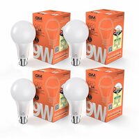 GM GEO 9 Watt LED BULB, 6500K White Cool Day Light Bulb Pack of 4 (₹46.54 / Item)