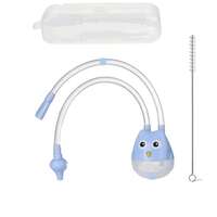 Nasal Aspirator for Baby, Reusable Baby Nose Sucker with Straw Cleaner in Travel Case, Non-Toxic with Carry Case (Sterilizable and Anti-Backflow) - OWL

