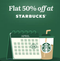Starbucks X District Flat 50% off 