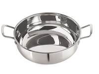 NIRLON Stainless Steel Induction Base Kadhai/Sandwich Bottom Kadai Without Lid, Silver, 22cm (2.4 litres)
