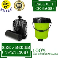 Smile Black Garbage Bags 20 Ltr (Pack Of 30)