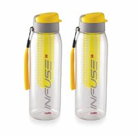 CELLO Infuse Plastic Water Bottle, 800 ml, Set of 2
