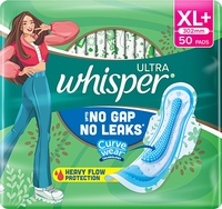 Whisper Ultra Up To No Gap No Leaks Sanitary Pads, XL