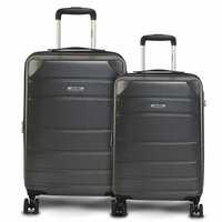 AGARO Regal Hard-Sided Polycarbonate Check-in Luggage (Set of 2) (20-24 Inch Suitcase) Grey