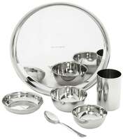 Amazon Brand - Solimo Dinner Set|Stainless Steel Solid|Mirror Finish


