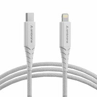 Ambrane Type-C to Lightning Cable, 22.5W Fast Charging, 480Mbps Data Sync Cable Compatible with iPhone, iPad, Macbook, iMac, AirPods, 1.25m (ABTL-125 White)